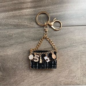 NEW Black Purse Shape Decorative Bag Charm / Keychain - Non-Branded